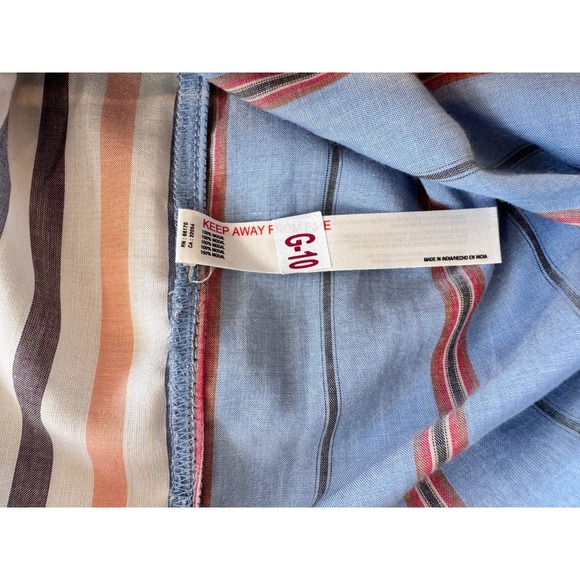 By Anthropologie True Midi Pajamas Dress Striped Button Long Sleeve Sheer XXS - Picture 14 of 15